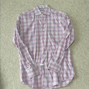 Men's Plaid Button-Down Shirt, Size M